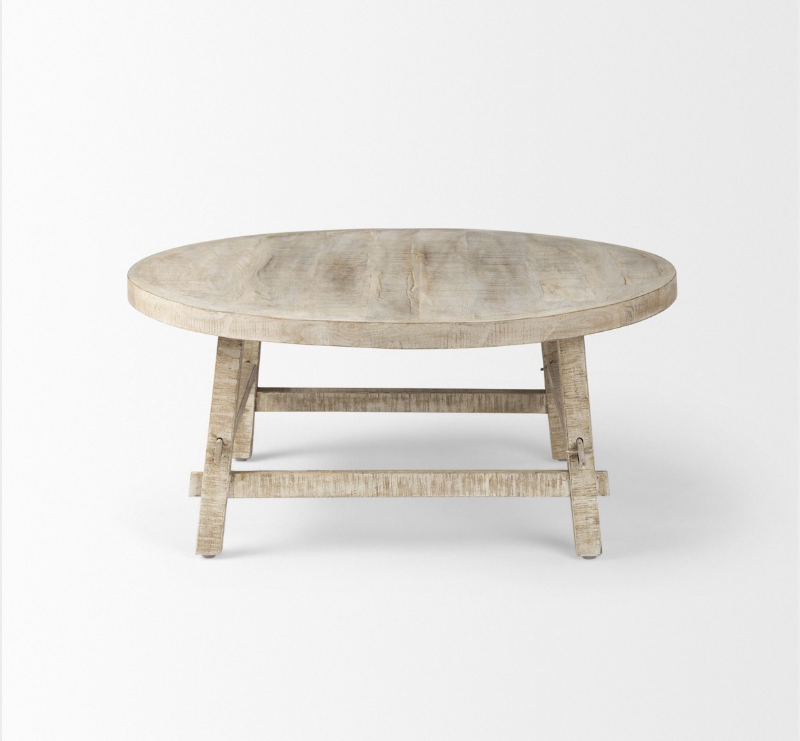 lot 5112016 image: Mercana Rosie 36.0L x 36.0W x 16.0H Round Blonde Wood Coffee Table 69994 - Retail $559