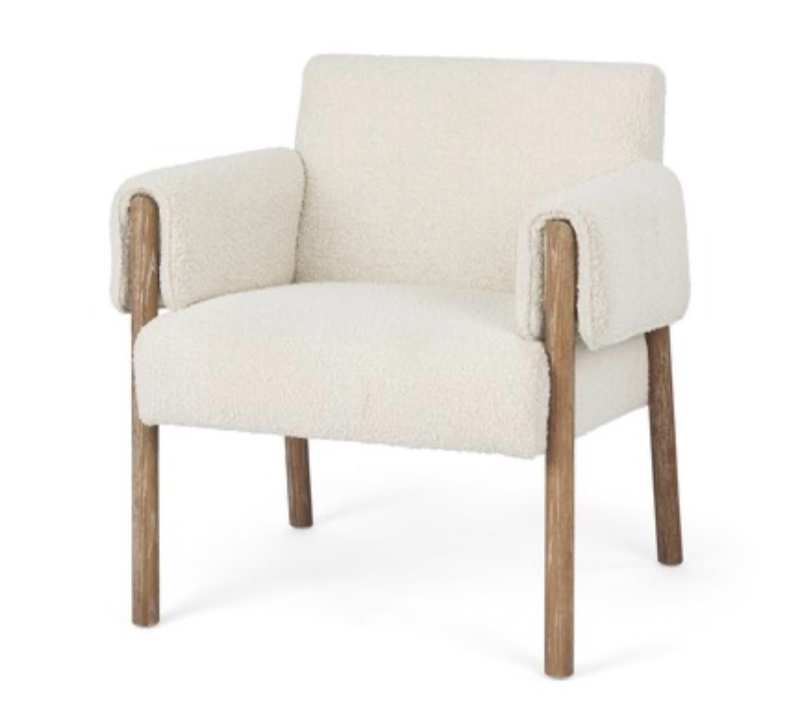 lot 5112052 image: Mercana 28.5433-in W Farmhouse Cream Accent Armchair - Retail $979