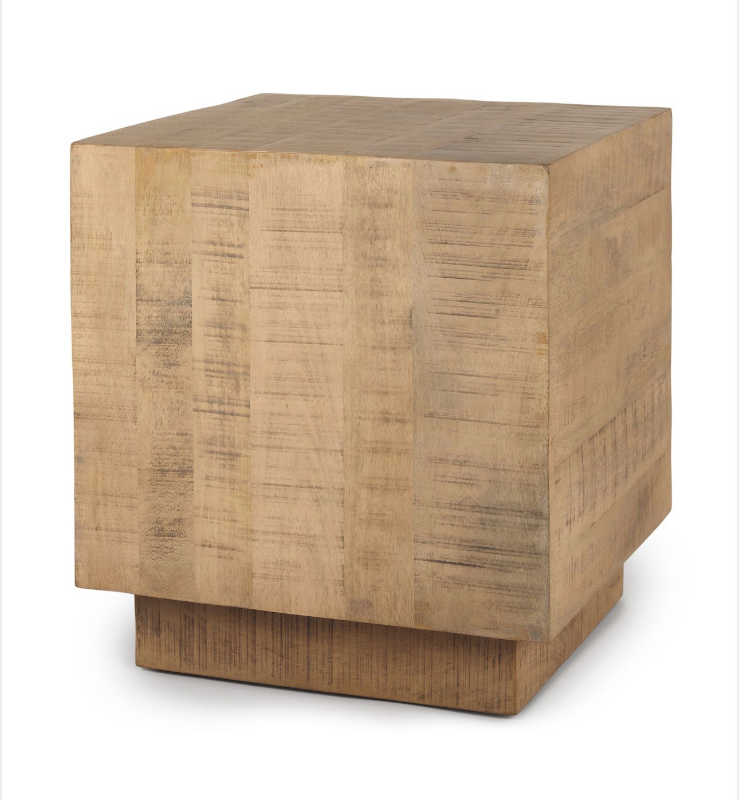 lot 5112092 image: Mercana Hayden Light Brown Wood EndSide Table 70124 - Retail $609