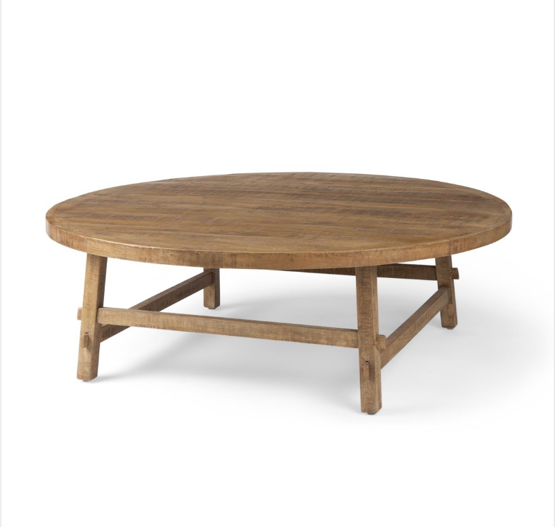 lot 5109004 image: Mercana Rosie 48.0L x 48.0W x 16.0H Round Medium Brown Wood Coffee Table 69993 - Retail $951