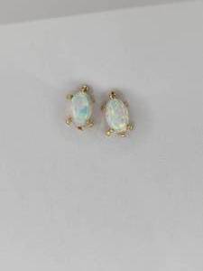 lot 81 image: 14K Gold Opal Turtle Stud Earrings