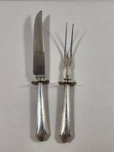lot 94 image: Sterling Silver Carving Knife and Fork Set
