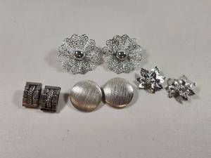 lot 219 image: Silver-Tone Earring Bundle