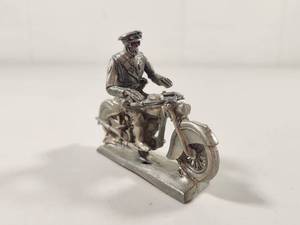 lot 231 image: Vintage Gallo Pewter Skeleton Biker Motorcycle Figurine
