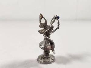 lot 236 image: Fantasy Fairy Figurine with Magic Wand and Gems Vintage Gallo Pewter