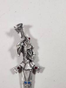 lot 237 image: Pewter Fantasy Dragon Sword with Colored Gemstone Accents
