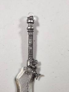 lot 239 image: Decorative Pewter Dragon Dagger Letter Opener Vintage