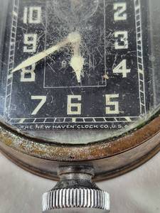 lot 275 image: New Haven Clock Co. 8 Day Dashboard Clock with Mounting Tabs