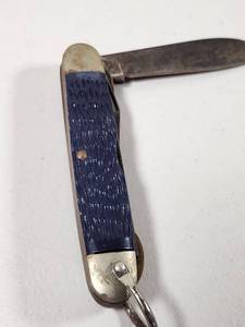 lot 281 image: Camillus Folding Pocket Knife with Blue Jigged Handle