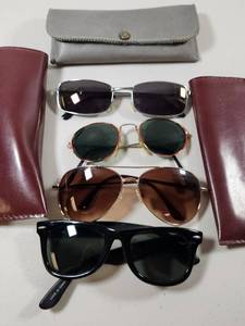 lot 296 image: Collection of Four Sunglasses with Leather Cases