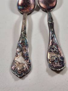 lot 340 image: Pair Of Antique Silverplate Spoons WM Rogers