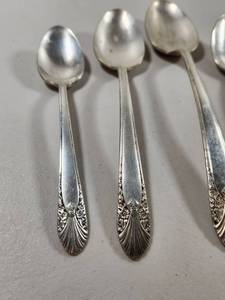 lot 342 image: Crown Silver Plated Teaspoon Set with Ornate Handle Pattern