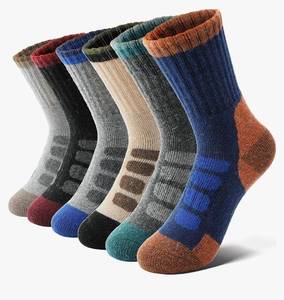 lot 27166 image: Kids Merino Wool Hiking Socks Boys Girls Toddlers Thermal Winter Warm Boot Thick Cushion Gift Socks 6 Pairs - Retail $19