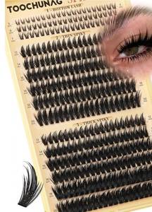 lot 27194 image: Spiky Manga Lash Clusters 12-20mm Anime Eyelash Clusters 300pcs Cluster Eyelash Extensions Fairy Eyelashes Cluster with Bottom Individual Lashes 80D100D Volume DIY Lash Extension by TOOCHUNAG - Retail $10