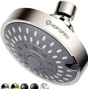 lot 27206 image: 5-Mode High Pressure Shower Head - The Washington Post, NBC News, Today TV Show Recommended - High Flow Fixed Showerheads (4 Inch Brushed Nickel) - Retail $21