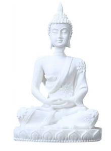 lot 27225 image: White Mini Buddha Yoga Meditation Statue Harmonious Figurine Collectible Sandstone Craft Feng Shui Sculpture Decor for Home Office (134) - Retail $9