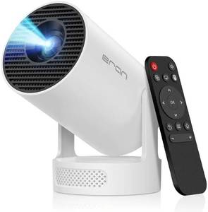 lot 27242 image: Mini Portable Projector with 4K Support, Bluetooth 5.4 WIFI6, 5watt Sound Base Speaker, 160 ANSI, Android 11, 210° Rotation , Auto Keystone Correction Video Projector HY300 ULTRA - Retail $60