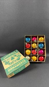 lot 20 image: Shiny Brite Glass Christmas Tree Ornaments Original Box