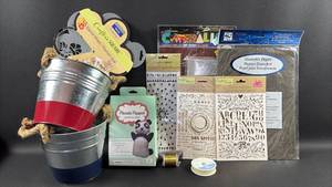 lot 121 image: Mixed Craft Supply Bundle with Transfer Paper and Panda Puppet Sewing Kit