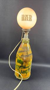 lot 128 image: BAR Themed Handmade Bottle Lamp