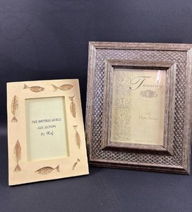 lot 129 image: Decorative Picture Frames Set with Fish Design and Ornate Wood Carving