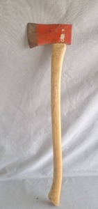 lot 157 image: Single Bit Axe with Wooden Handle