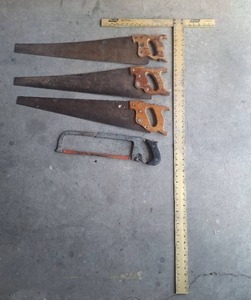 lot 159 image: Hand Saws and Hacksaw Set