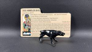 lot 78 image: G.I. Joe JUNKYARD Black Dog Figure and Dog Handler File Card