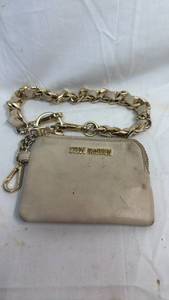 lot 114 image: Steve Madden Beige Leather Chain Mini Bag