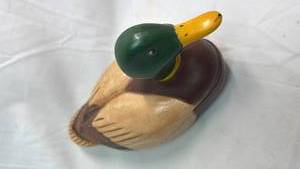 lot 129 image: Hand-Painted Ceramic Mallard Duck Decorative Figurine