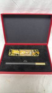 lot 147 image: Decorative Metal Bookmark with Fountain Pen in Gift Box