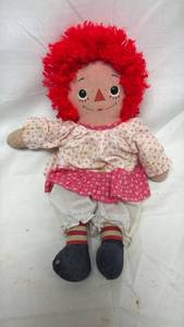 lot 163 image: Raggedy Ann Cloth Doll with Red Yarn Hair
