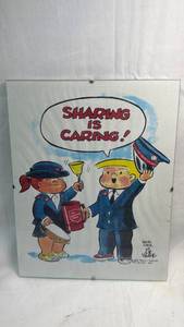 lot 178 image: Family Circus Comics Salvation Army Sharing is Caring Framed Poster