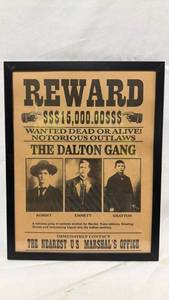 lot 187 image: Dalton Gang Wanted Poster Framed Print