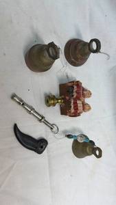 lot 204 image: Collection of Small Metal Bells and Decorative Figures