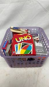 lot 228 image: Mixed Card Game Collection in Storage Basket