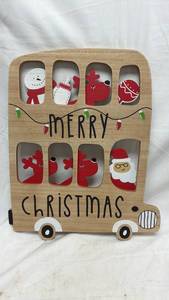 lot 265 image: Wooden Christmas Bus Decoration