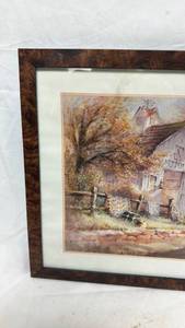 lot 270 image: Framed Country Mill Scene Print