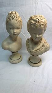 lot 28 image: Classical Children Busts Set of Two
