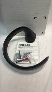 lot 30 image: Kohler Black Towel Ring Bathroom Accessory