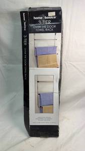 lot 80 image: Home Basics 3-Tier Over the Door Towel Rack