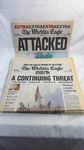 lot 83 image: 911 Editions and 914 Editions of The Wichita Eagle (4 total)