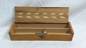 lot 93 image: Handcrafted Wooden Box with Inlay Design