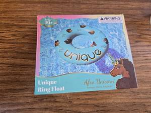 lot 703 image: Afro Unicorn 39-Inch Unicorn Inflatable Swim Ring Float Teal