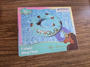 lot 728 image: Afro Unicorn 39-Inch Unicorn Inflatable Swim Ring Float Teal