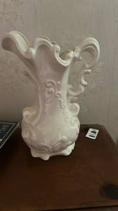 lot 50608 image: White Ceramic Victorian Style Decorative Vase