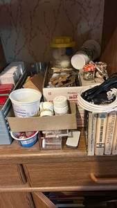 lot 50611 image: One cubby- Mixed Craft Supply Lot with Beekeeping and Art Materials and miniature making