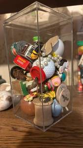lot 50616 image: Mixed miniature Collectibles Display Case with Golf Items and Memorabilia