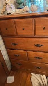 lot 50627 image: Wood 6-Drawer Dresser with Decorative Hardware