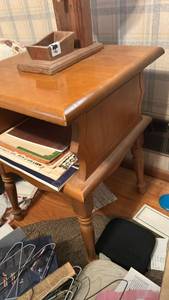 lot 50632 image: MCM nightstand with center shelf for storage